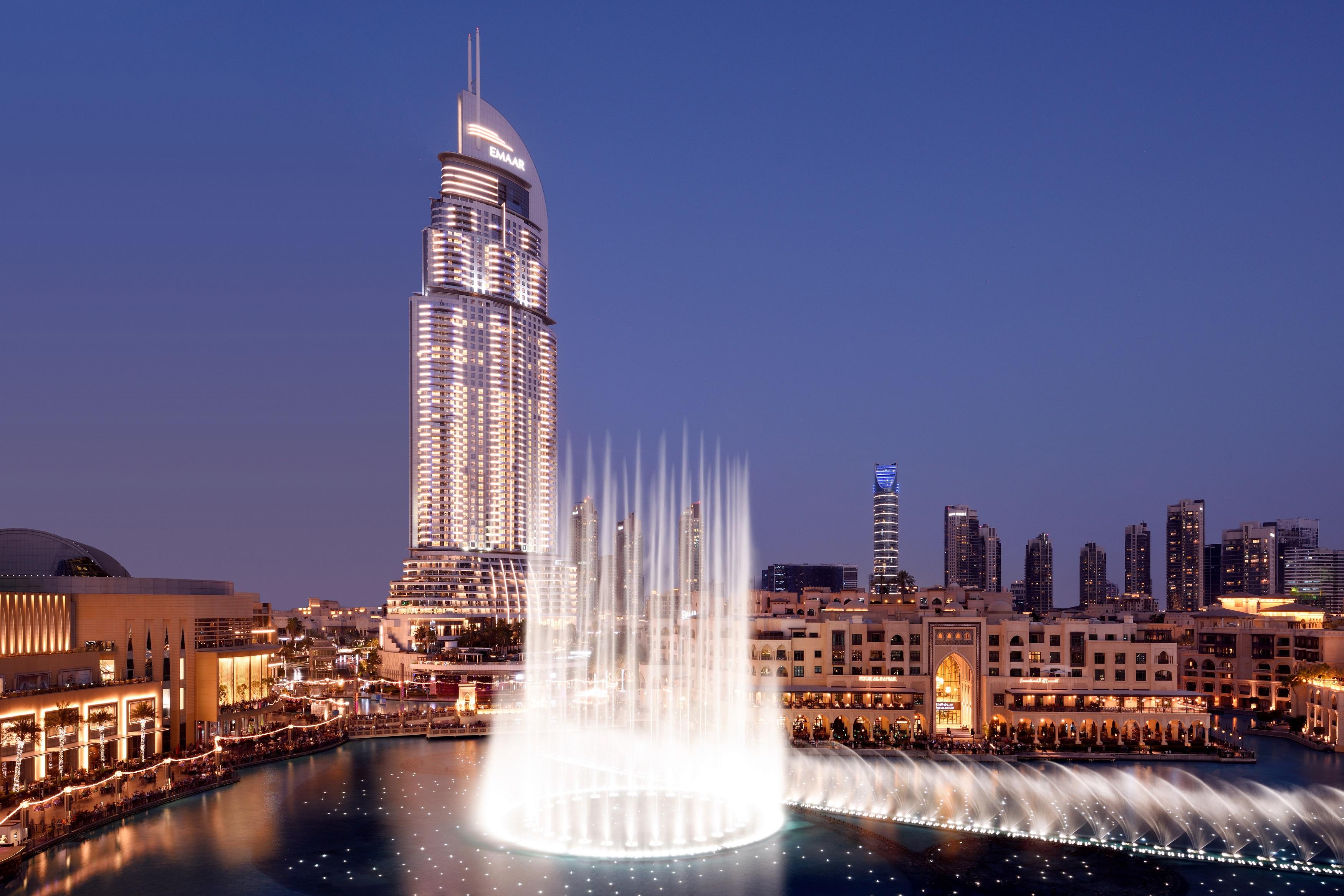 Hotel Address Downtown Dubaj Exteriér fotografie The Dubai Fountain